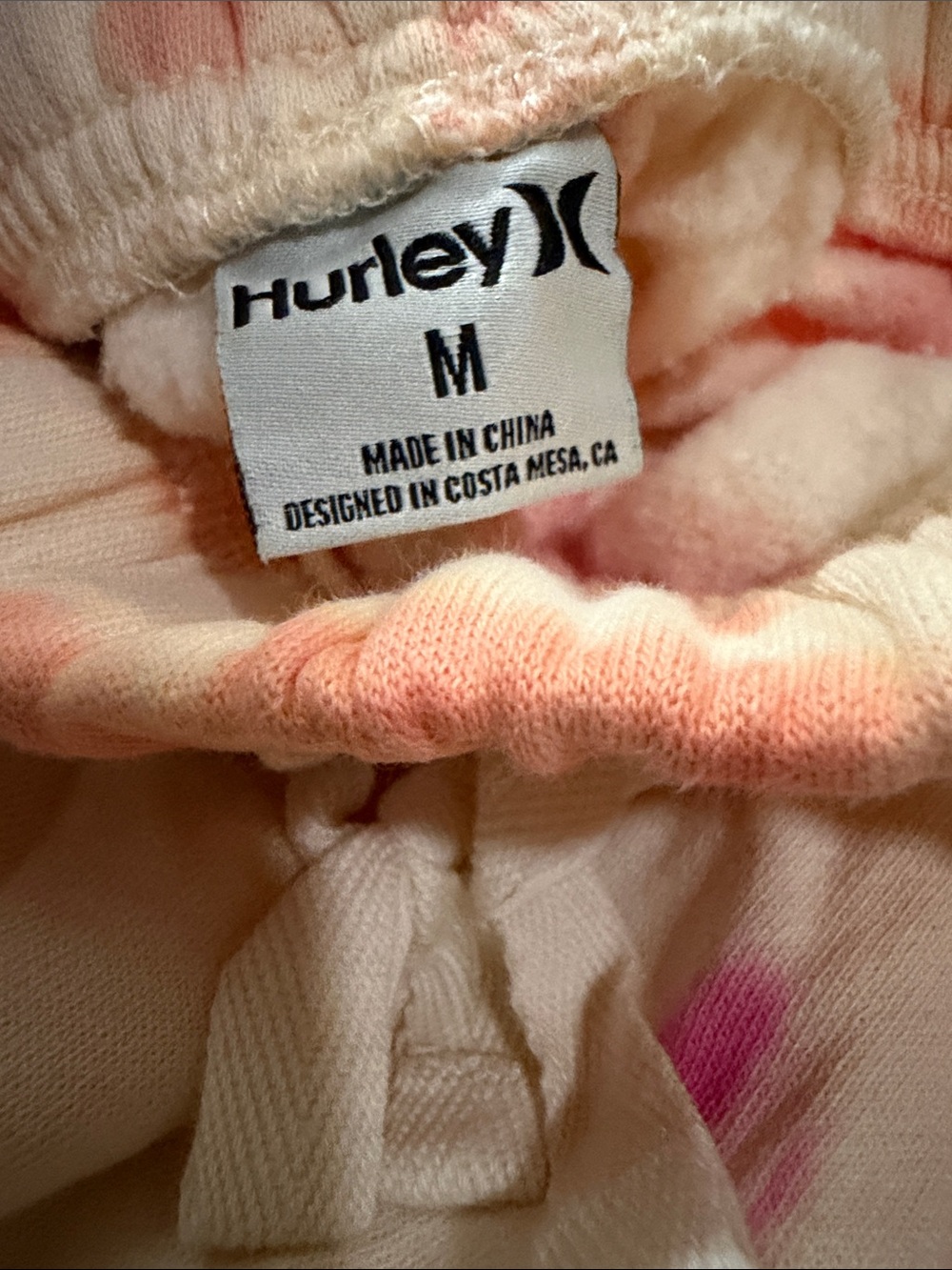Hurley Womens Tie-Dye Jogger Bottoms in Pink & Orange - Picture 4 of 4